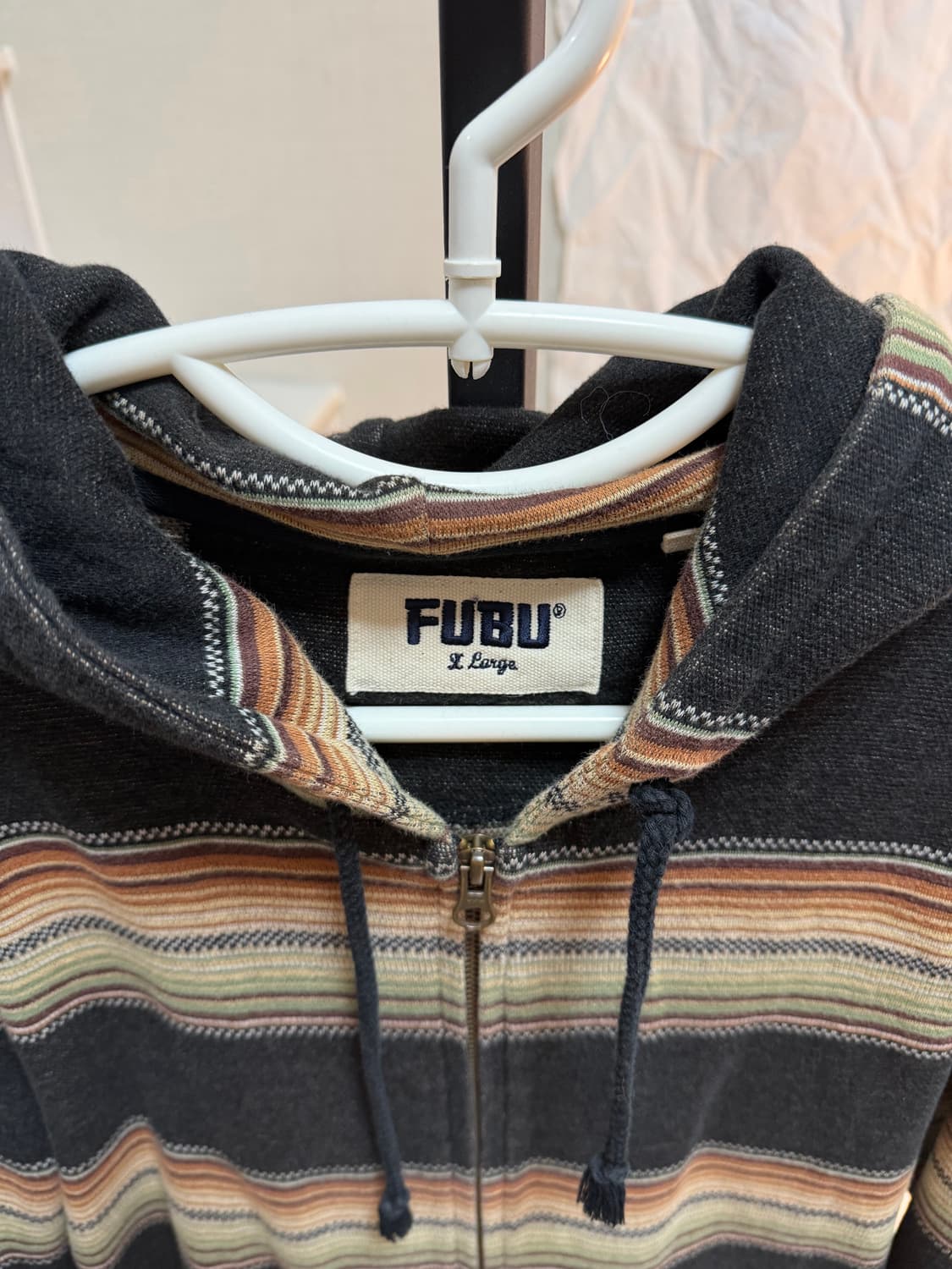 후부 배색 스트라이프 후드집업 상품이미지3