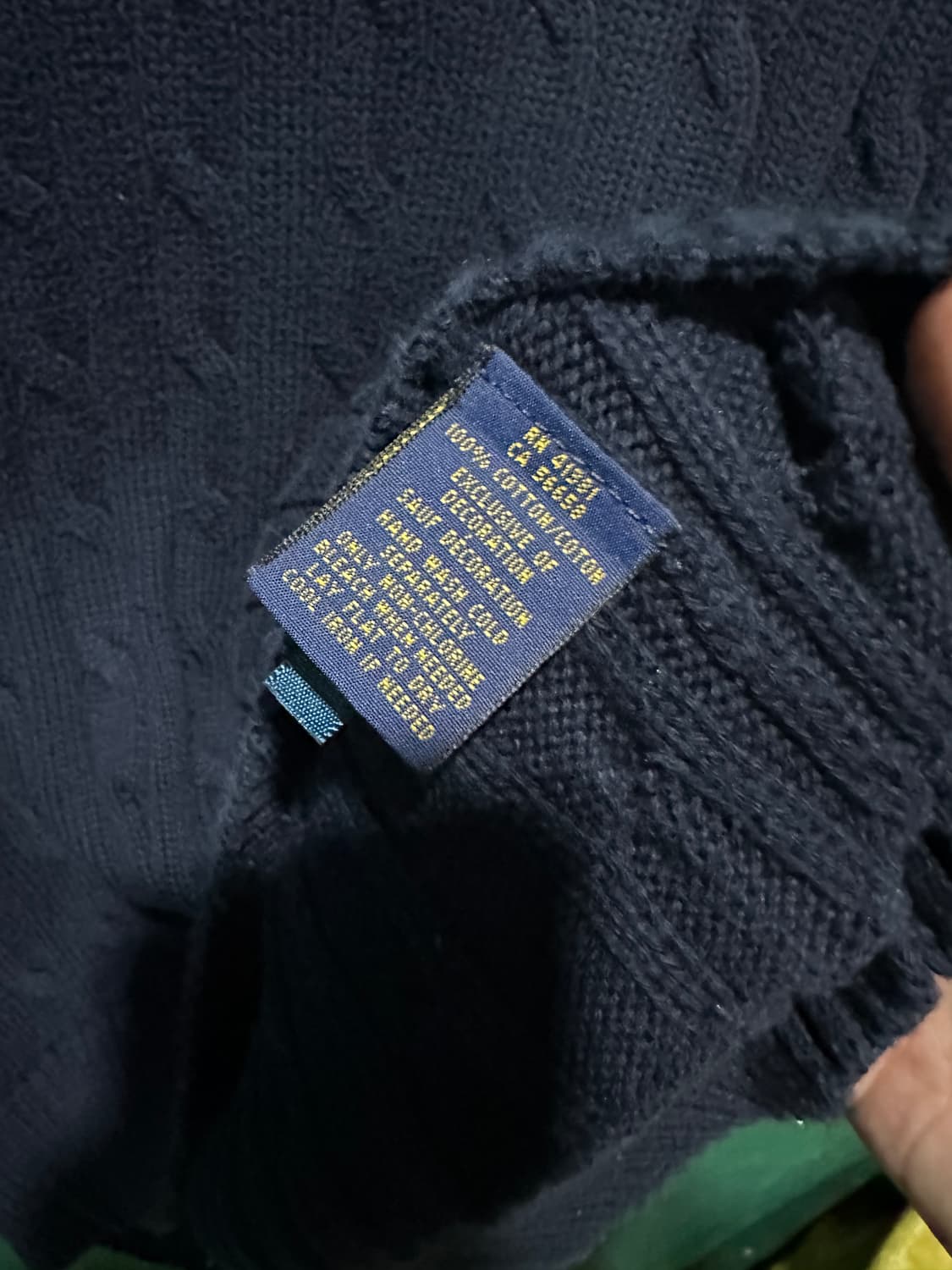 폴로 꽈베기니트 네이비XL 상품이미지3