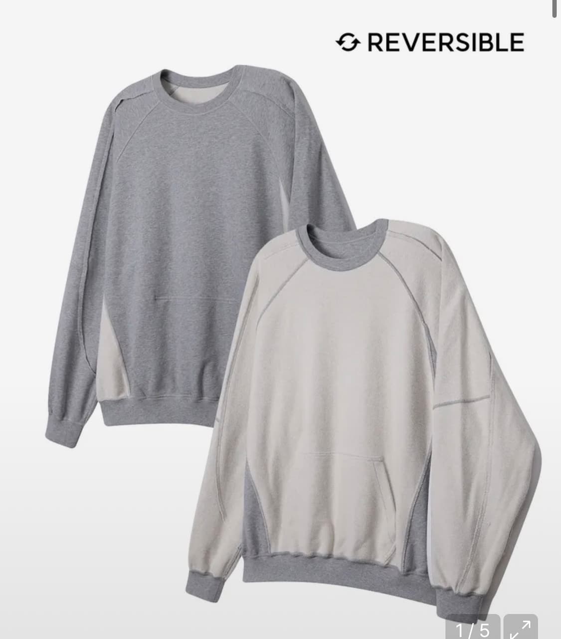 일꼬르소 리버서블 콘트라스트 맨투맨 상품이미지1