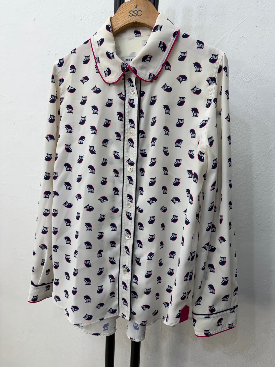 정품) 럭키슈에뜨 패턴 셔츠 블라우스 38 상품이미지3