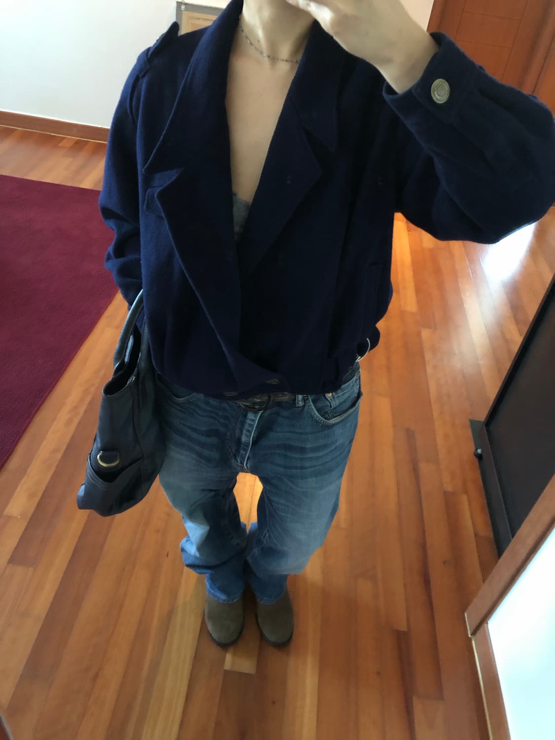 navy wool short jacket 상품이미지5