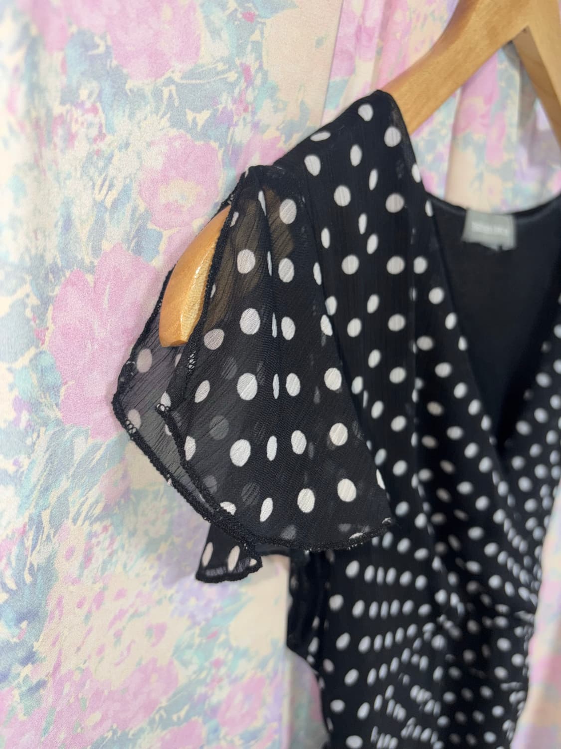 블랙 도트 반소매 블라우스 상품이미지7