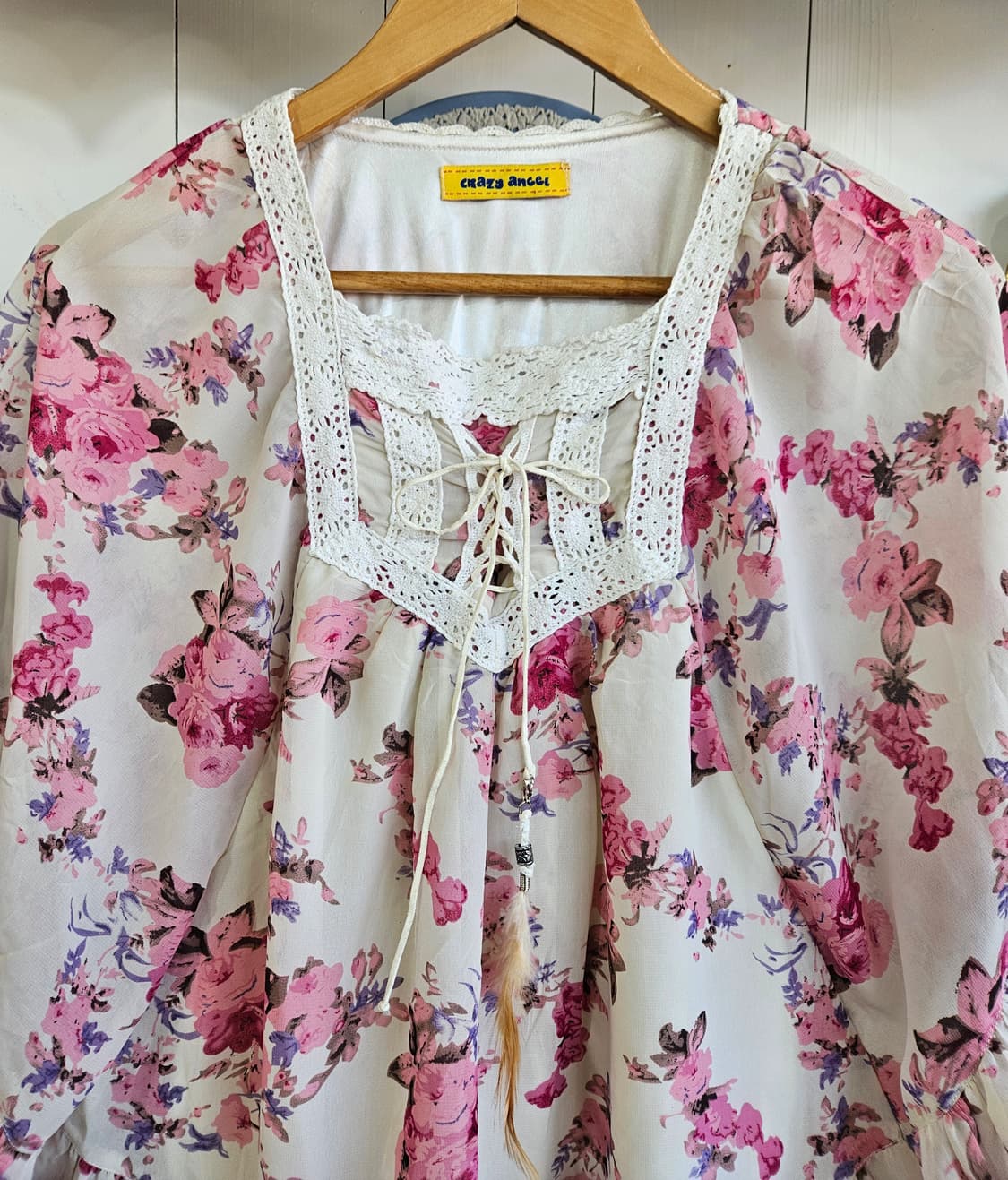 케이프 망또형 플라워 블라우스 상품이미지3