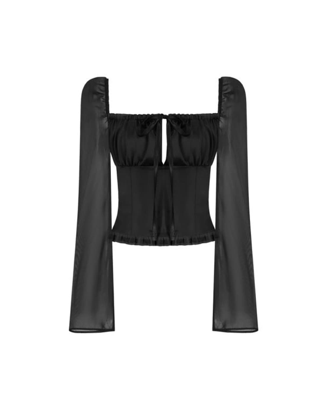 워니x코프 블라우스 블랙 상품이미지1