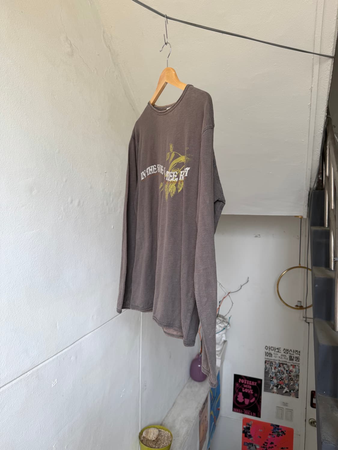 100% 코튼 루즈핏 빈티지 프린팅 티셔츠 상품이미지4