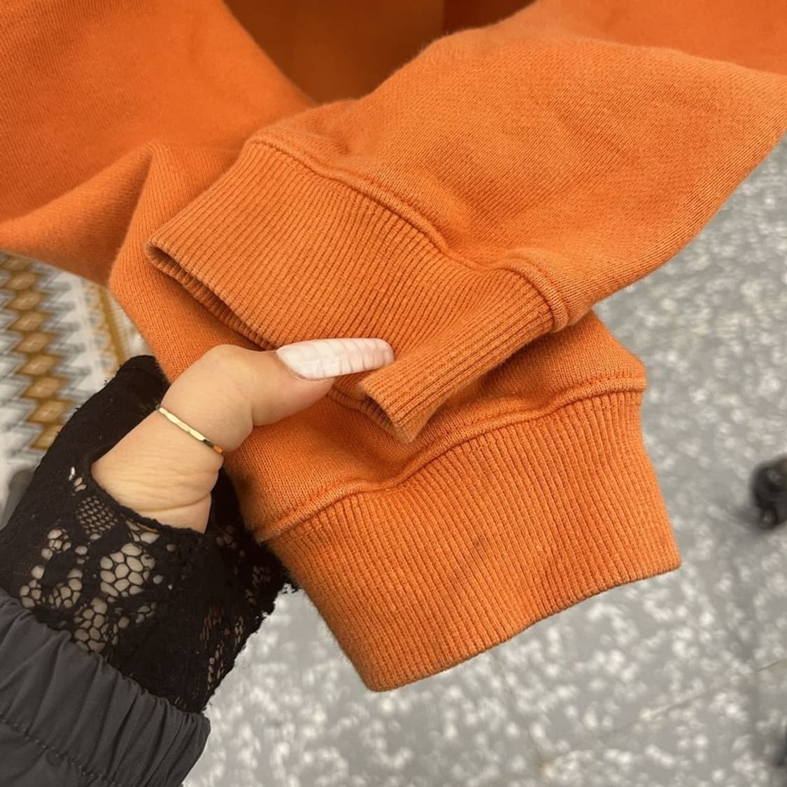 더바이닐하우스 레트로 스트릿 펑크 키치 오렌지 후드티 M C10896 상품이미지7