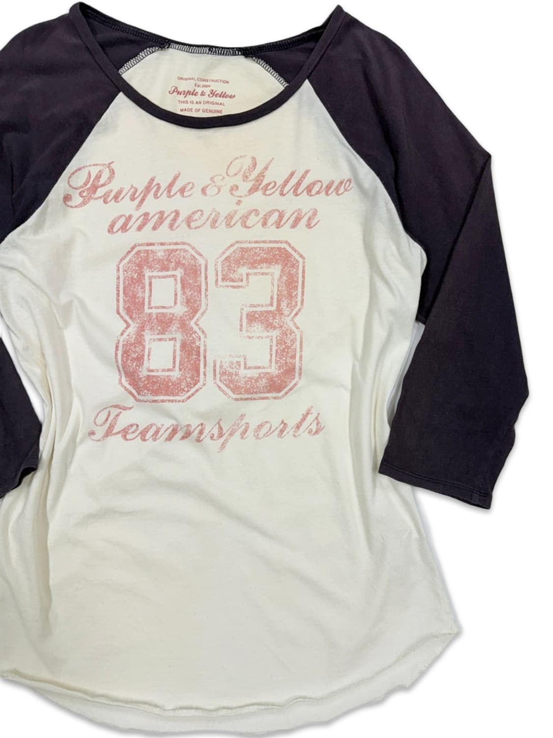  빈티지 보라 나그랑 프린팅 7부 긴팔티 상품이미지2