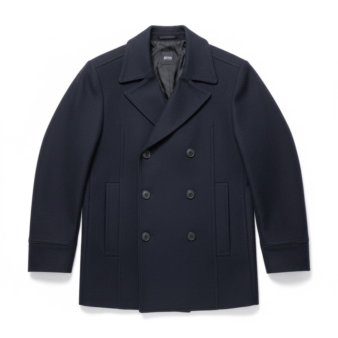 BOSS 더블 브레스티드 울 피코트 네이비 40R 상품이미지1