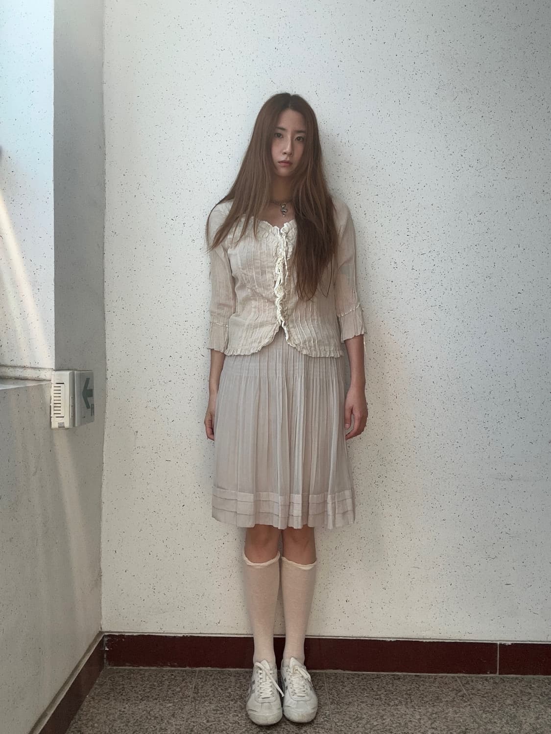 베이지 플리츠 스커트 상품이미지6
