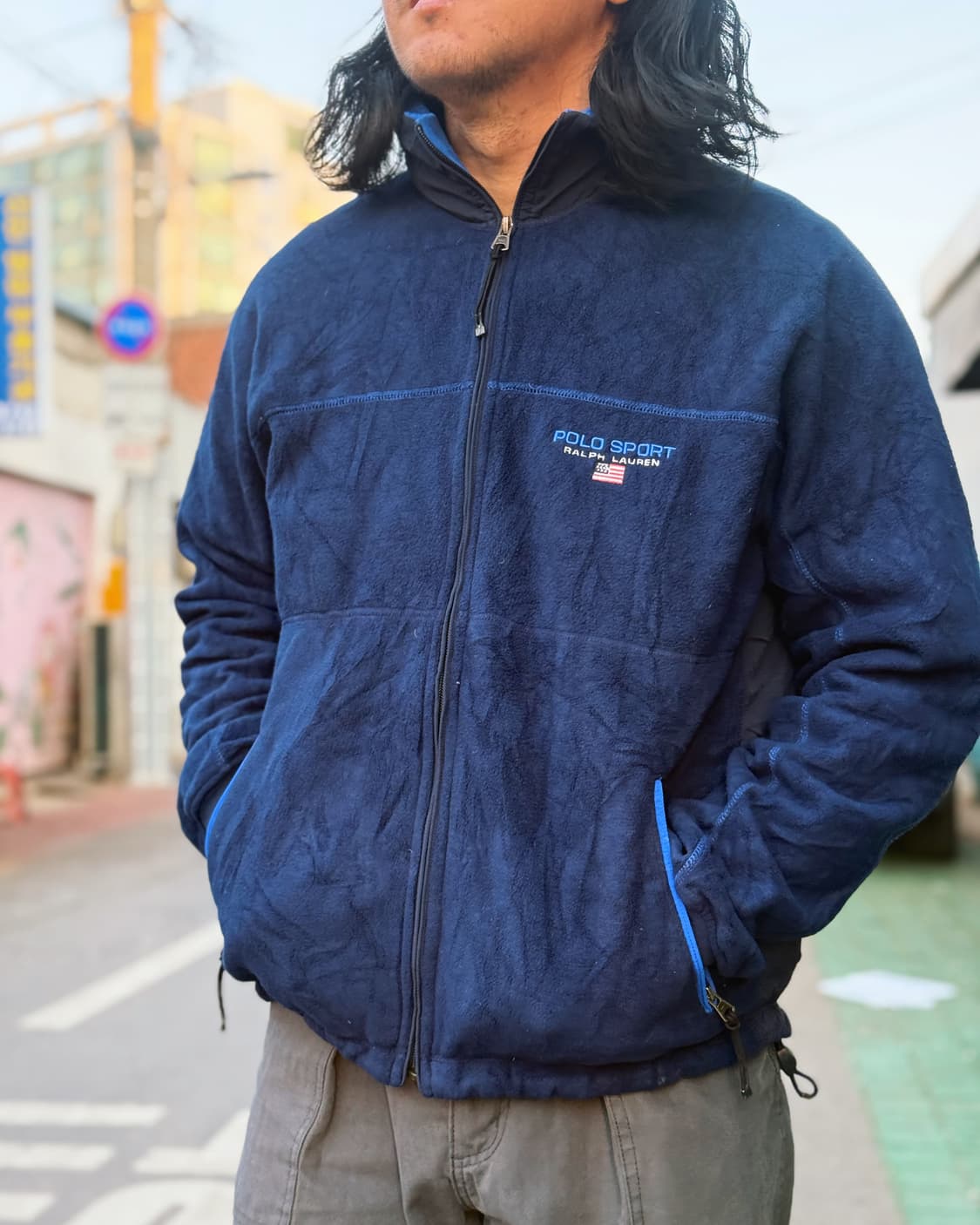 90‘s 폴로 스포츠 자수 플리스 집업 M 상품이미지7