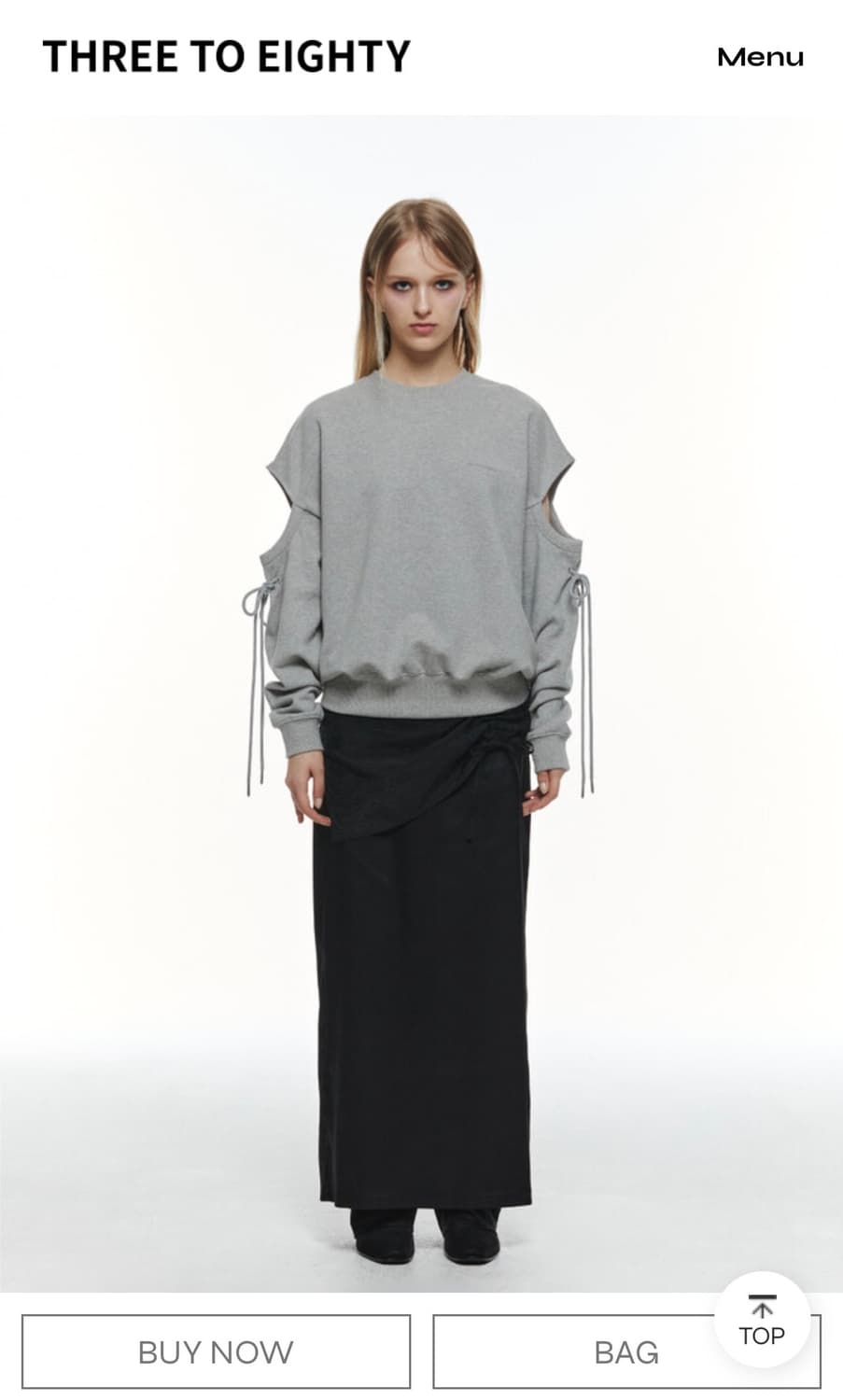 쓰리투에이티 CUT OUT SWEATSHIRT (M.GREY)  상품이미지2