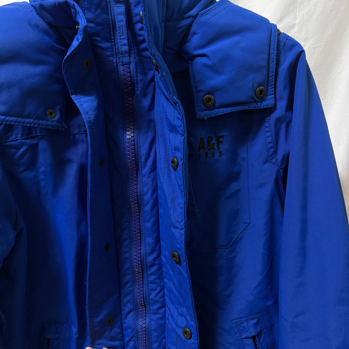 아베크롬비 A&F 후드 바람막이 점퍼 자켓 패딩 S 블루 파랑색 y2k 상품이미지7
