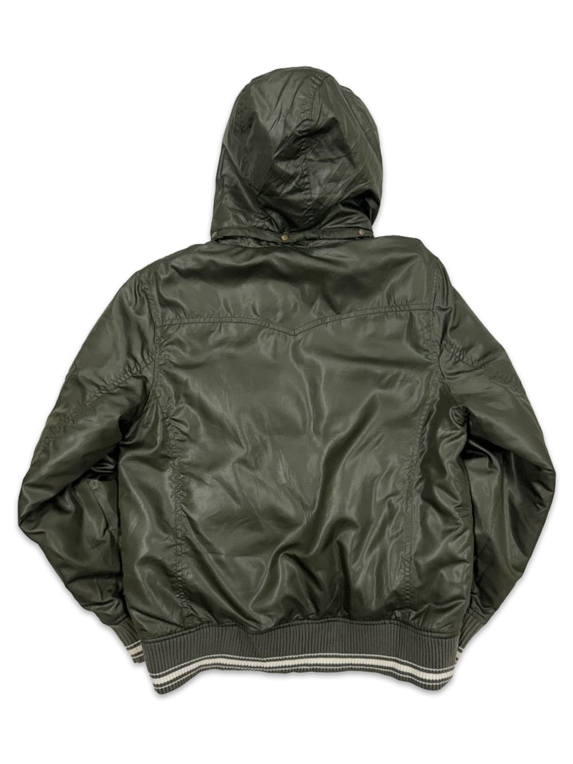 빈티지 카키 집업 싱글 후드 패딩 상품이미지7