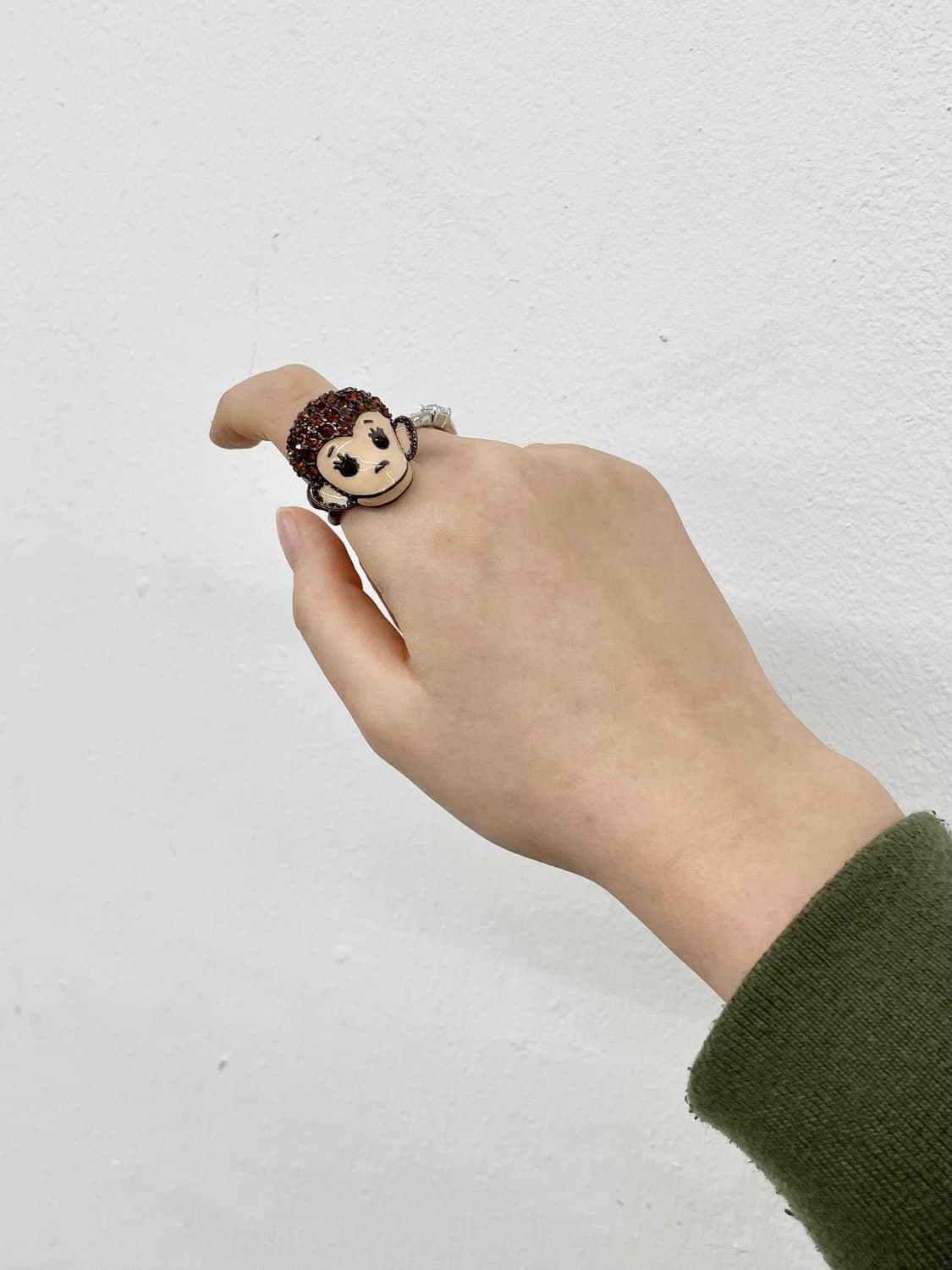 y2k 몽키 큐빅 링 상품이미지1