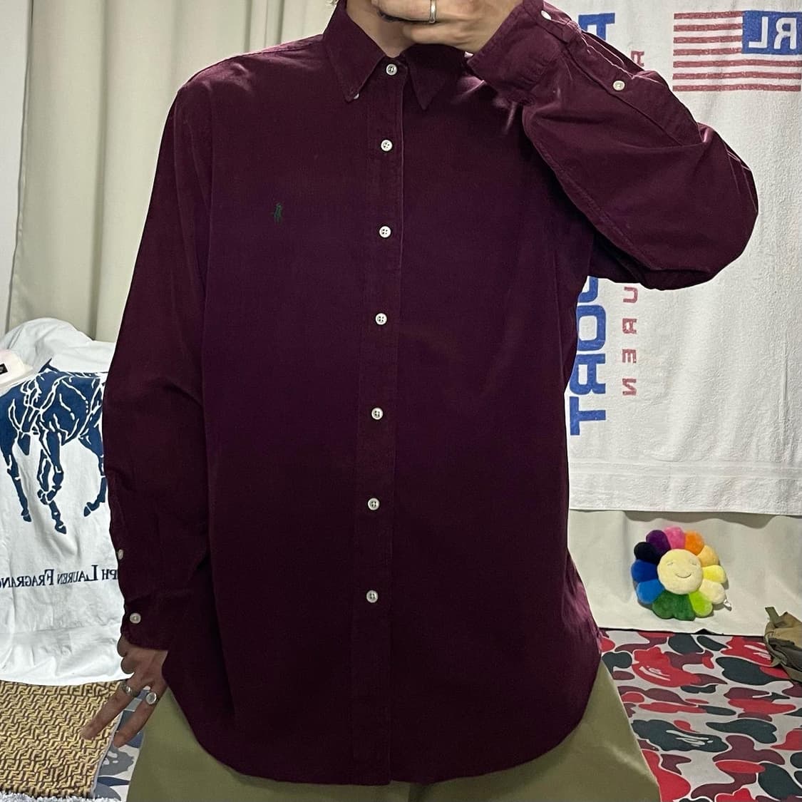 폴로 와인 코듀로이 솔리드 셔츠 상품이미지1