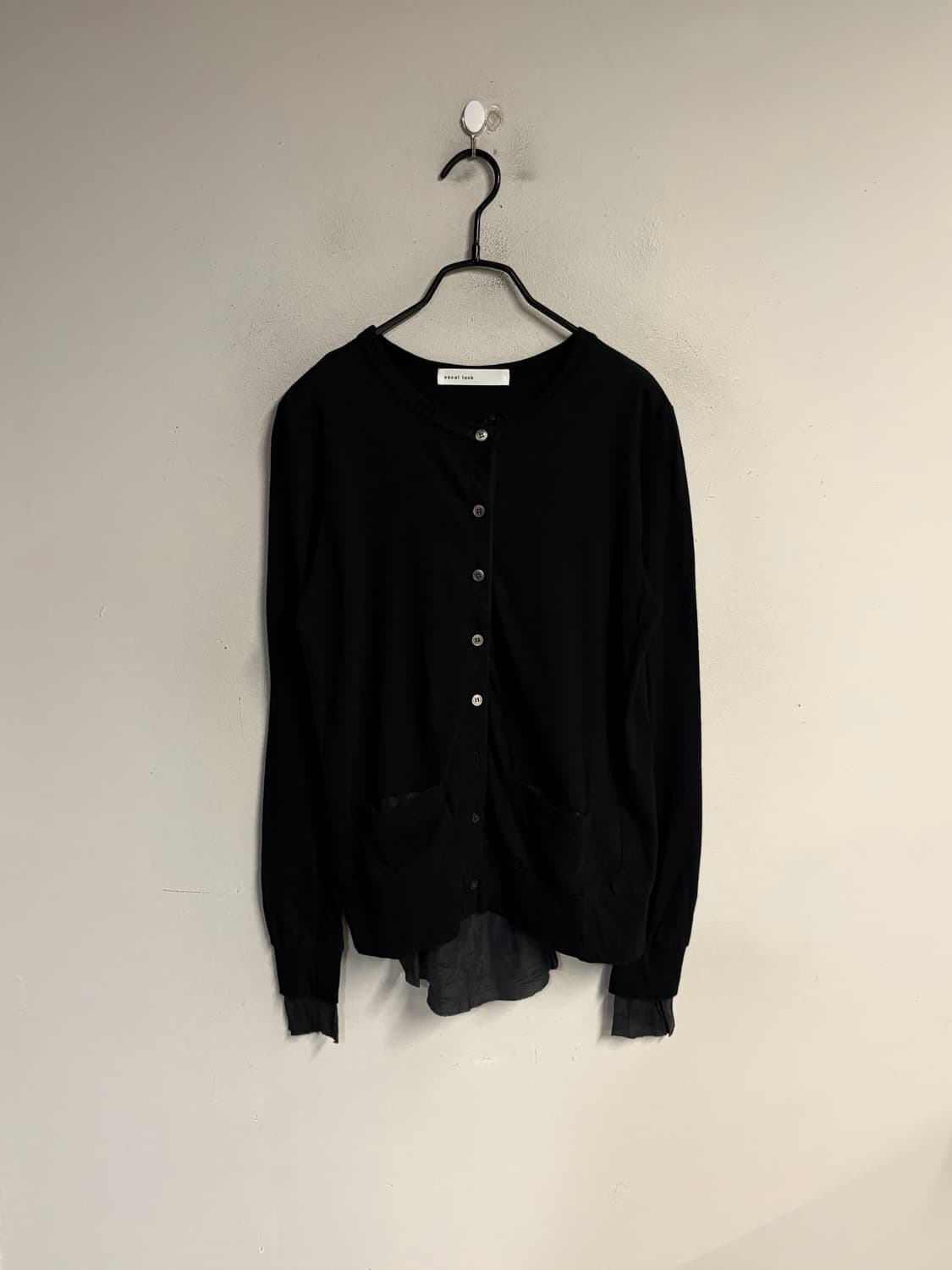 SACAI LUCK back pleats cardigan black 2  상품이미지2
