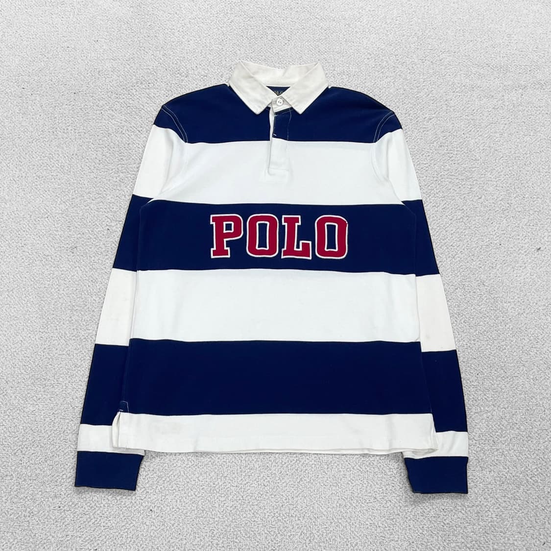 폴로 랄프로렌 스펠 로고 스트라이프 럭비티 상품이미지1