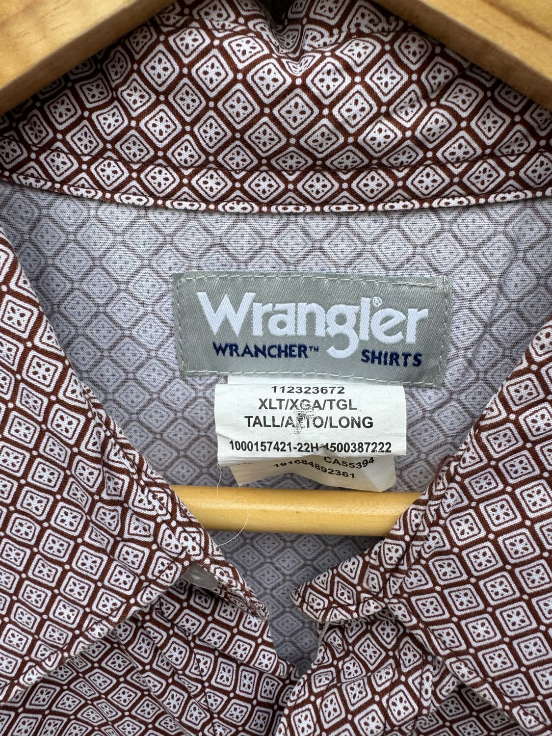 빈티지 랭글러 문양 패턴 웨스턴 셔츠 브라운 xl 상품이미지5