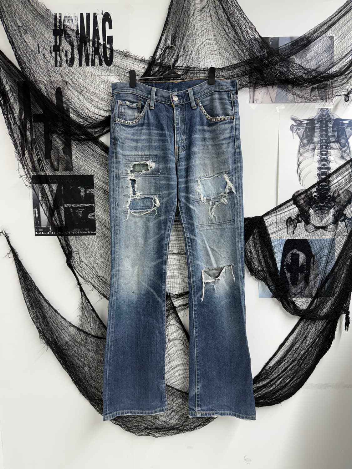 00s damaged destoyed semi-bootscut jeans 상품이미지1