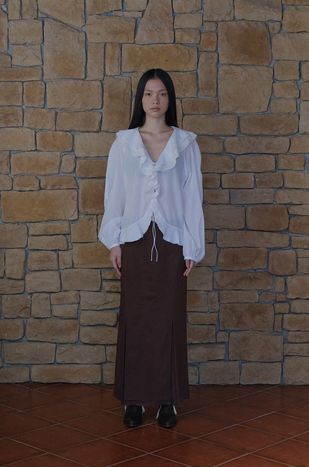 베르소 verso 더블 프릴 블라우스 상품이미지1