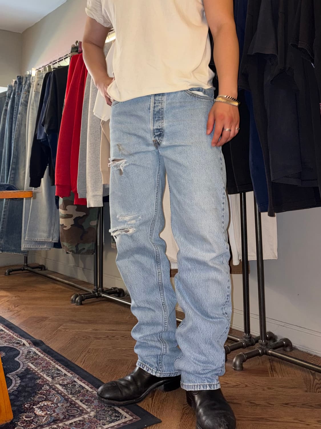 90’s Levi’s 501 USA denim destroyed 상품이미지2