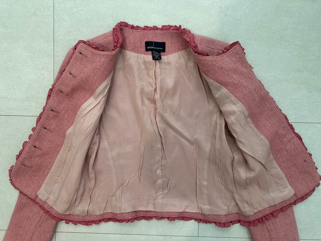 빈티지 헤링본 러플 로즈 자켓 상품이미지4