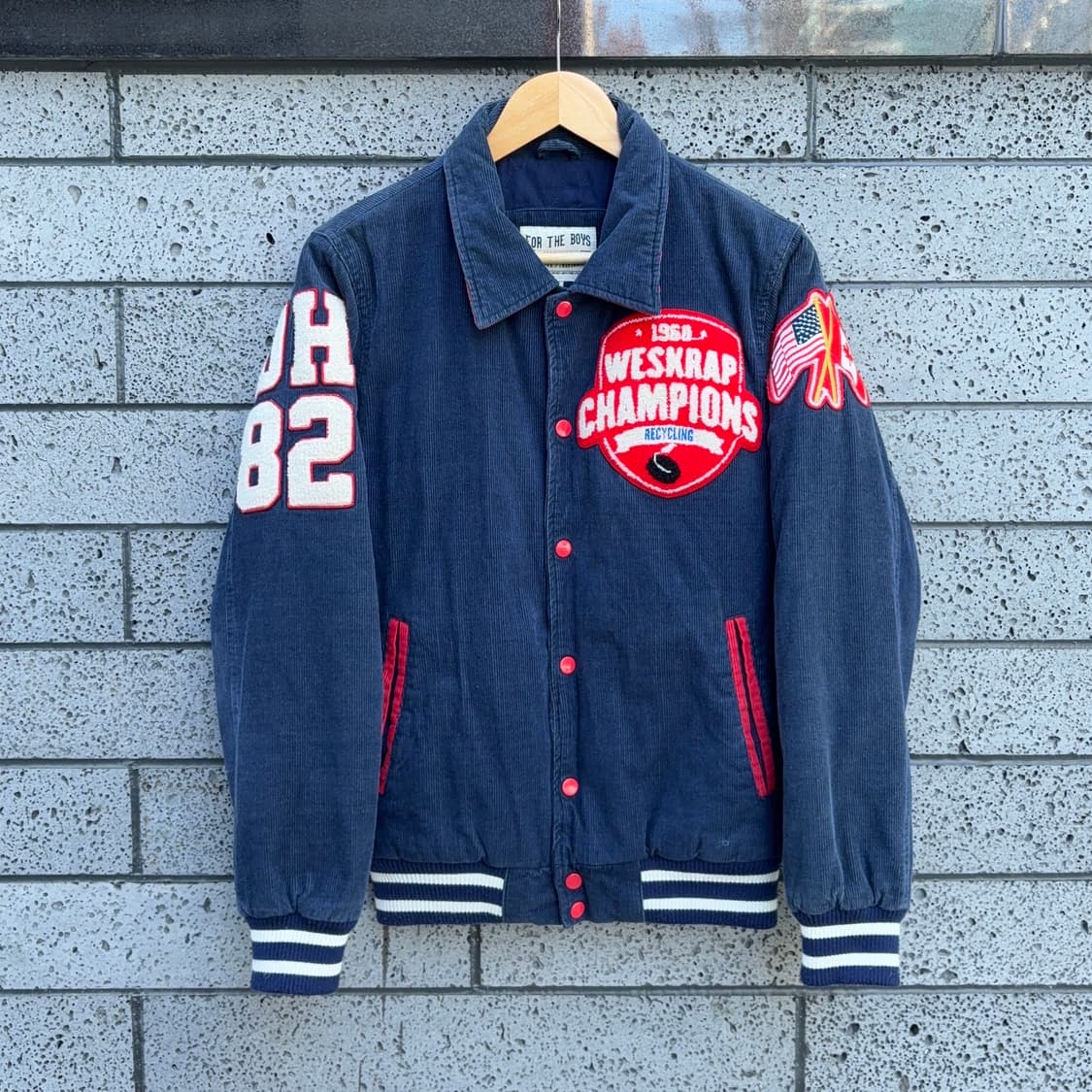 For the Boys / THE MADNESS 코듀로이 바시티 자켓 상품이미지1