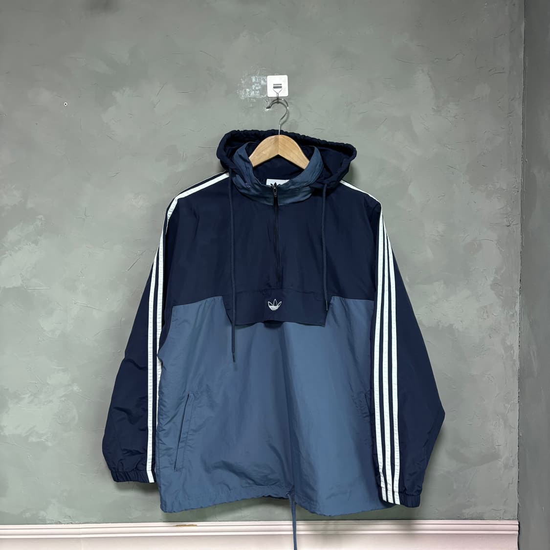 아디다스 아노락 하프집업 바람막이 네이비 상품이미지1