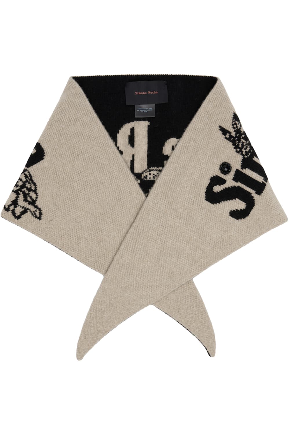 시몬로샤 25fw 비즈 그래픽 캐시미어 스카프/오트밀 상품이미지3