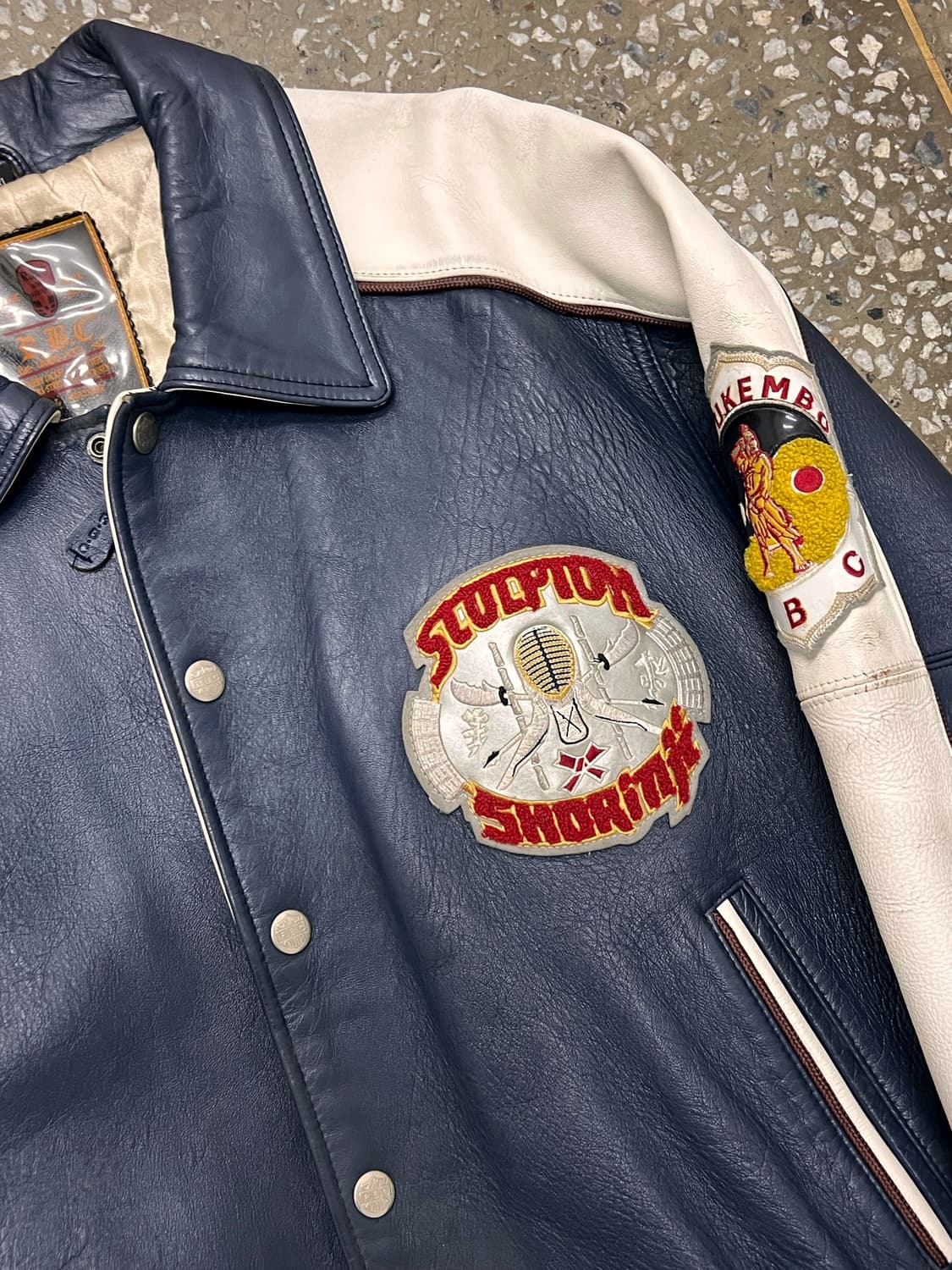 R.B.C Cowhide Leather Varsity Jacket  상품이미지6