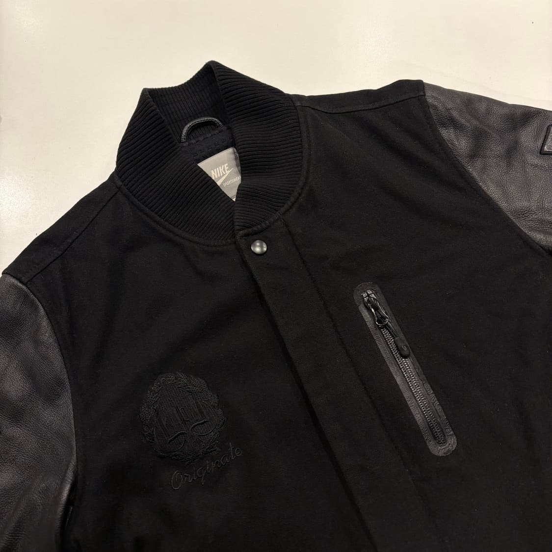 [L] 나이키 디트로이트 배틀 블랙 레더 점퍼 자켓 B793 상품이미지3