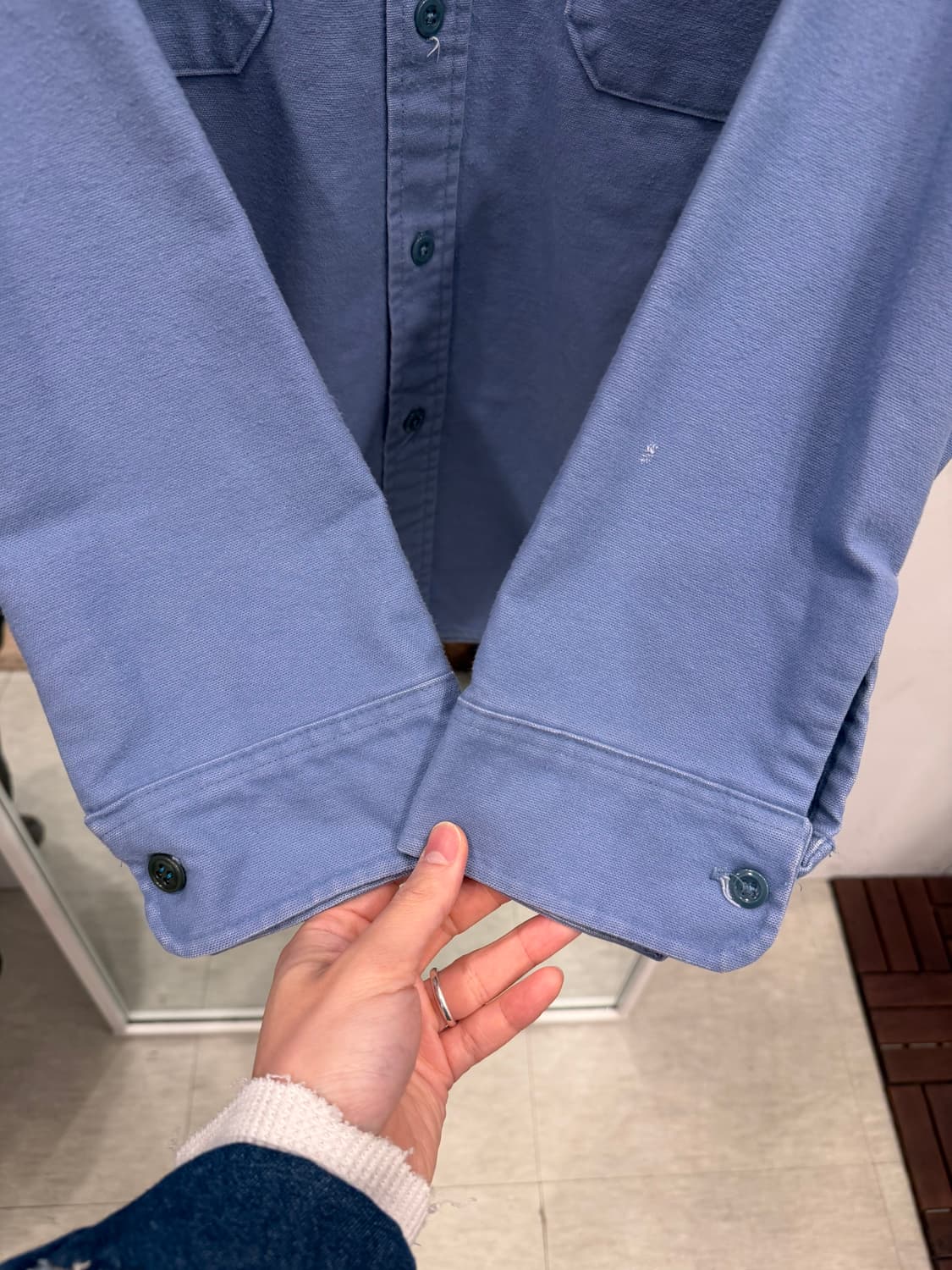 80s Woolrich 울리치 헤비 코튼 플란넬 워크 셔츠 (USA) 상품이미지4