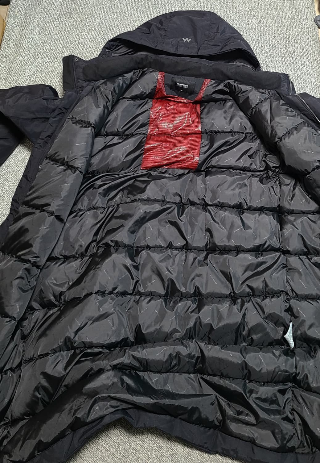 밀레 폴리 안감 롱패딩 105 블랙 상품이미지6