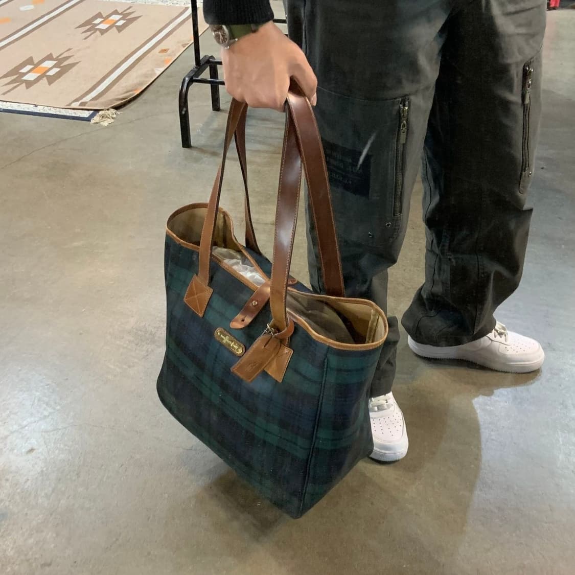 폴로랄프로렌 블랙와치 타탄체크 토트백 상품이미지2