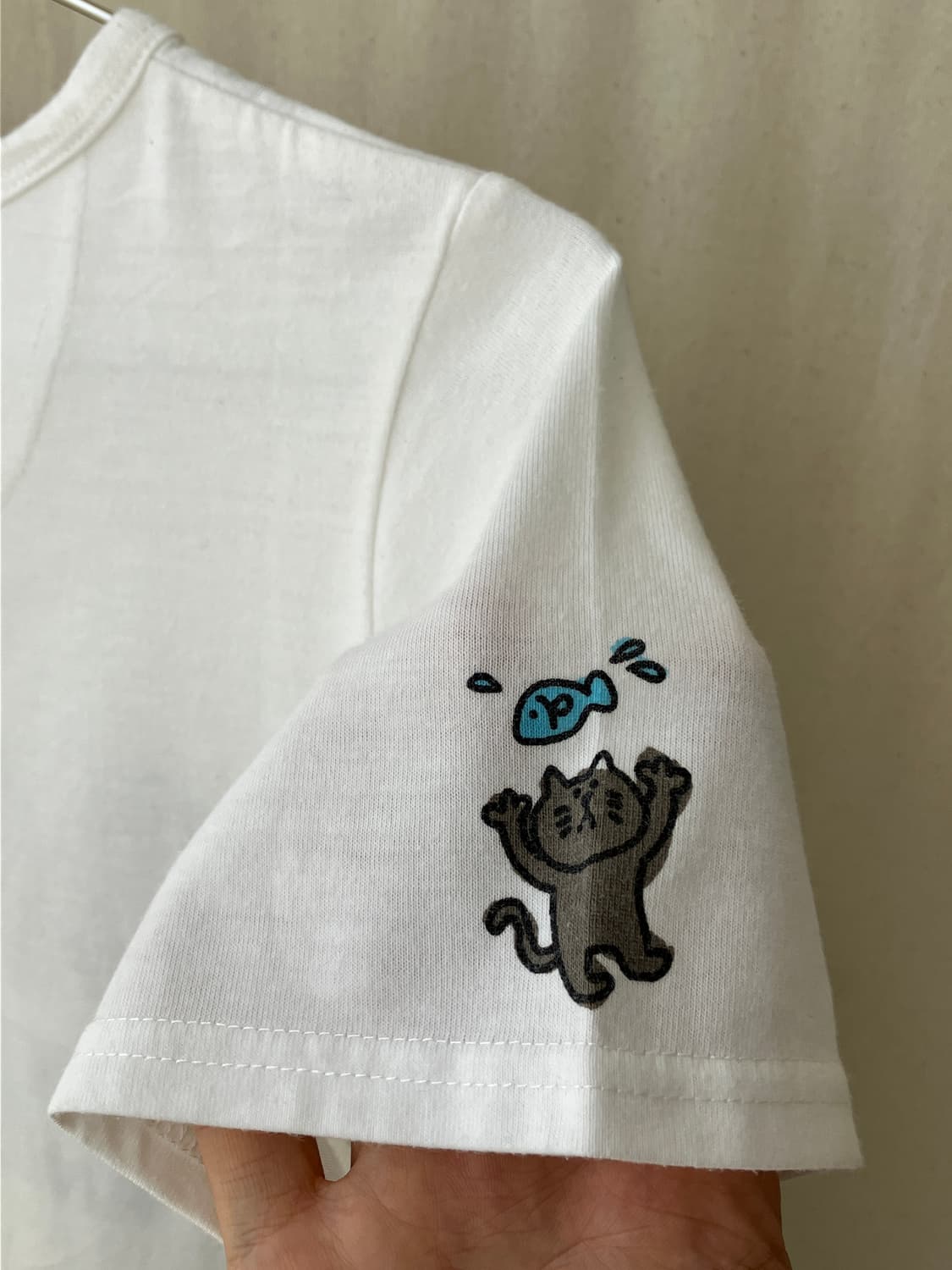 quirky cat printing half t-shirt 상품이미지5