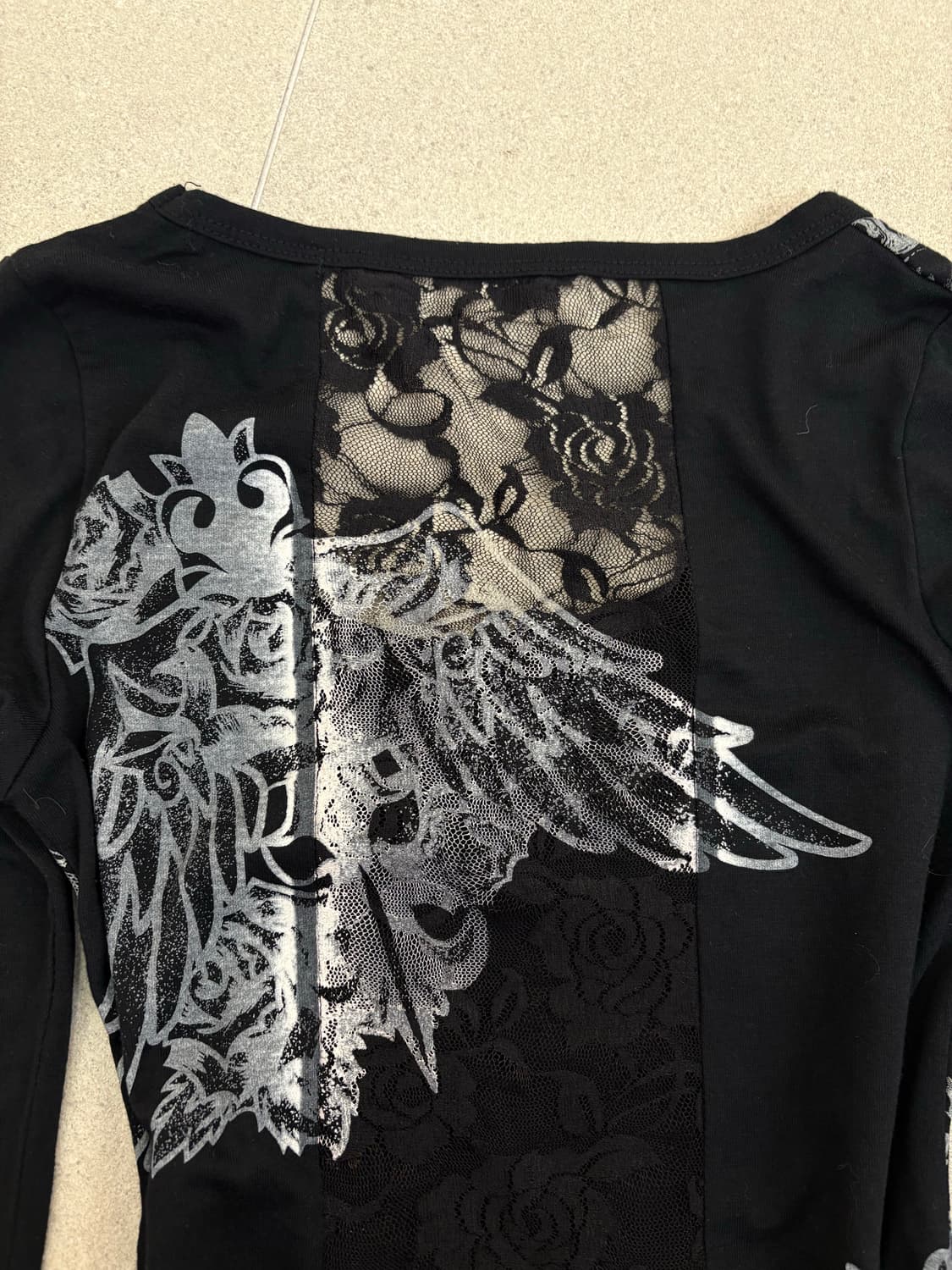 레이스 시스루 프린팅 롱슬리브 상품이미지6