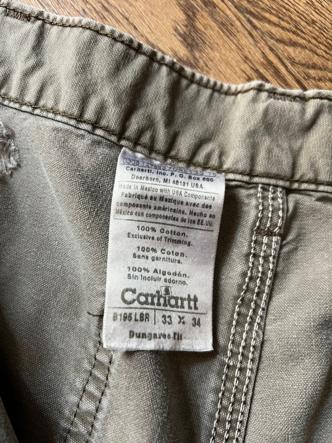 [33]칼하트 USA 더티워싱 라이트브라운 더블니 워크 팬츠 상품이미지4