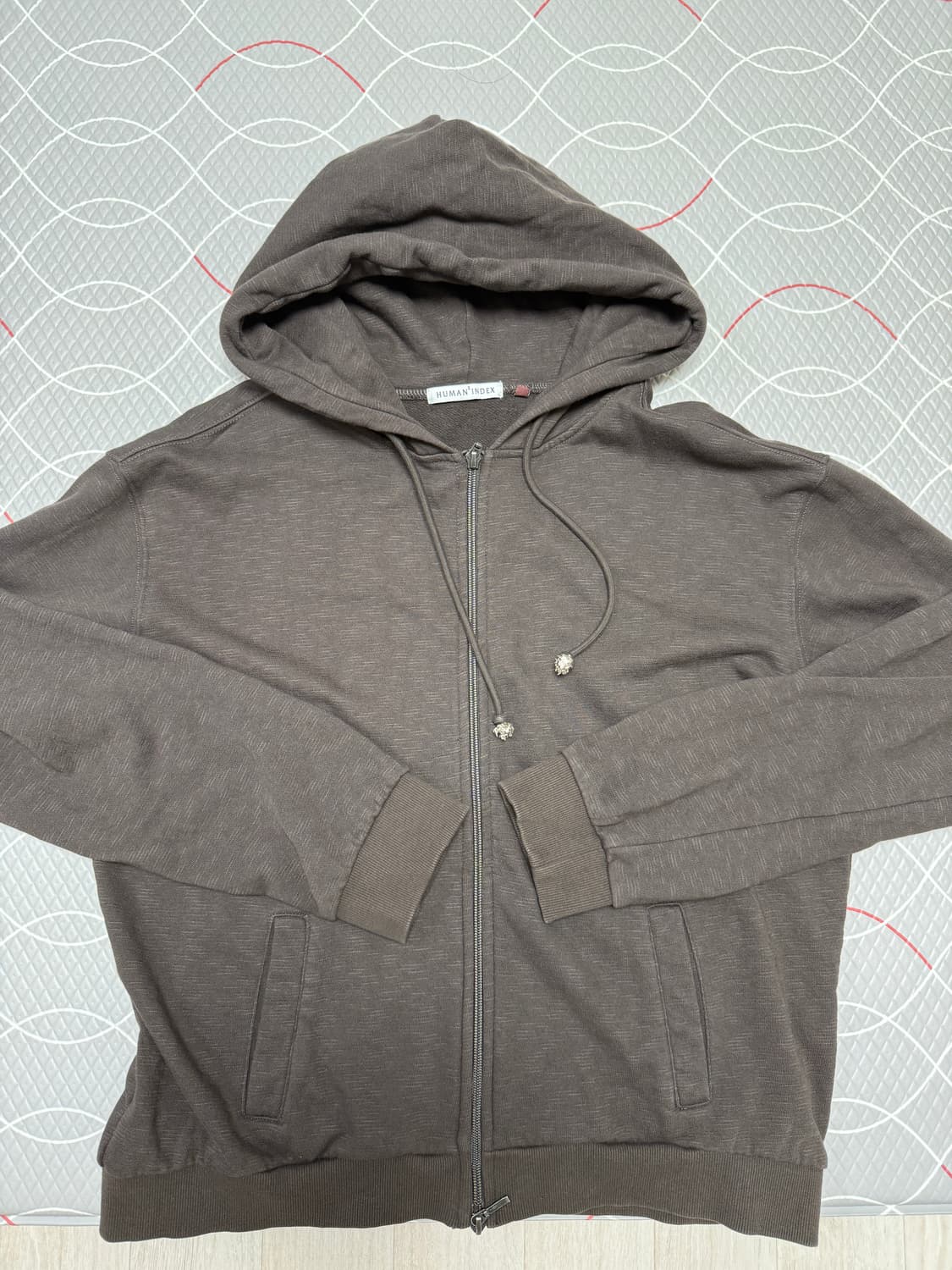 폴리테루 휴먼인덱스 휴먼 슬럽 싱글 집 후디 브라운 상품이미지2