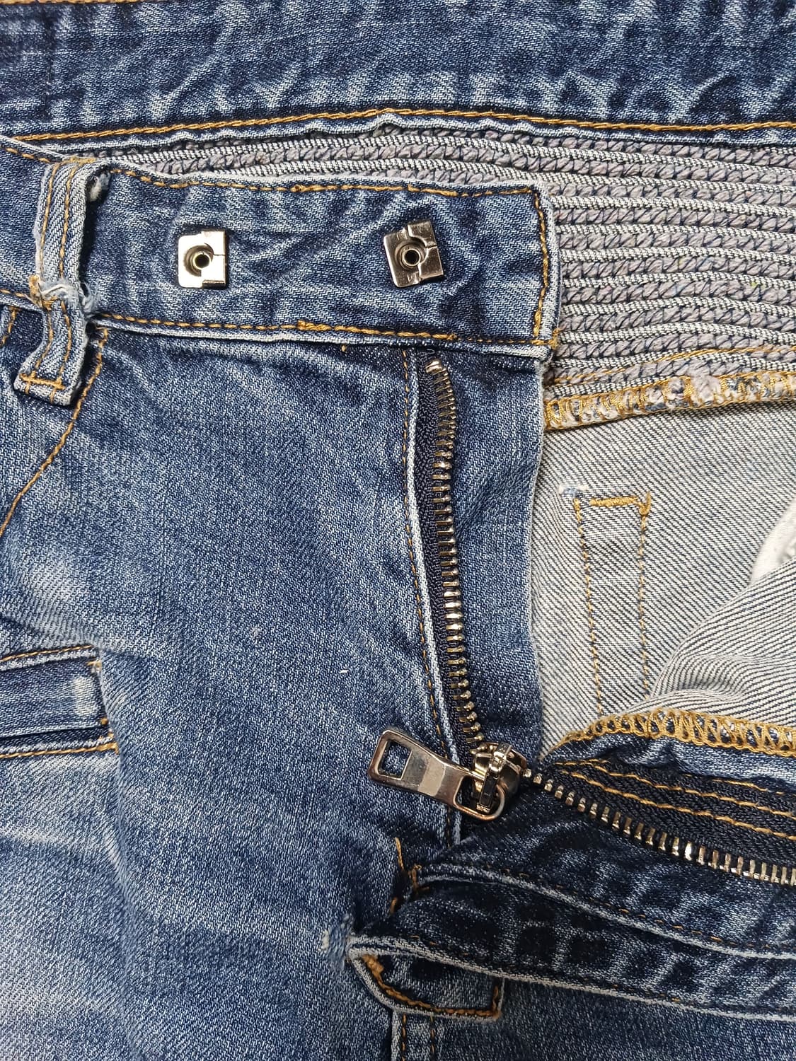 [33] 발망 스티치덧댐 바이커진 청바지 상품이미지6