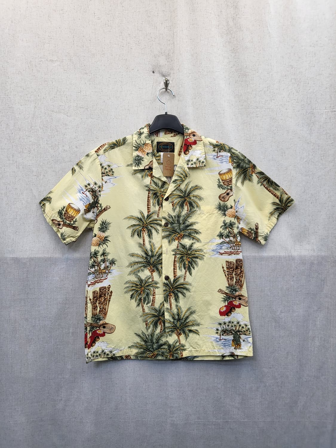 하와이안 옐로우 야자수 반팔 셔츠 상품이미지1