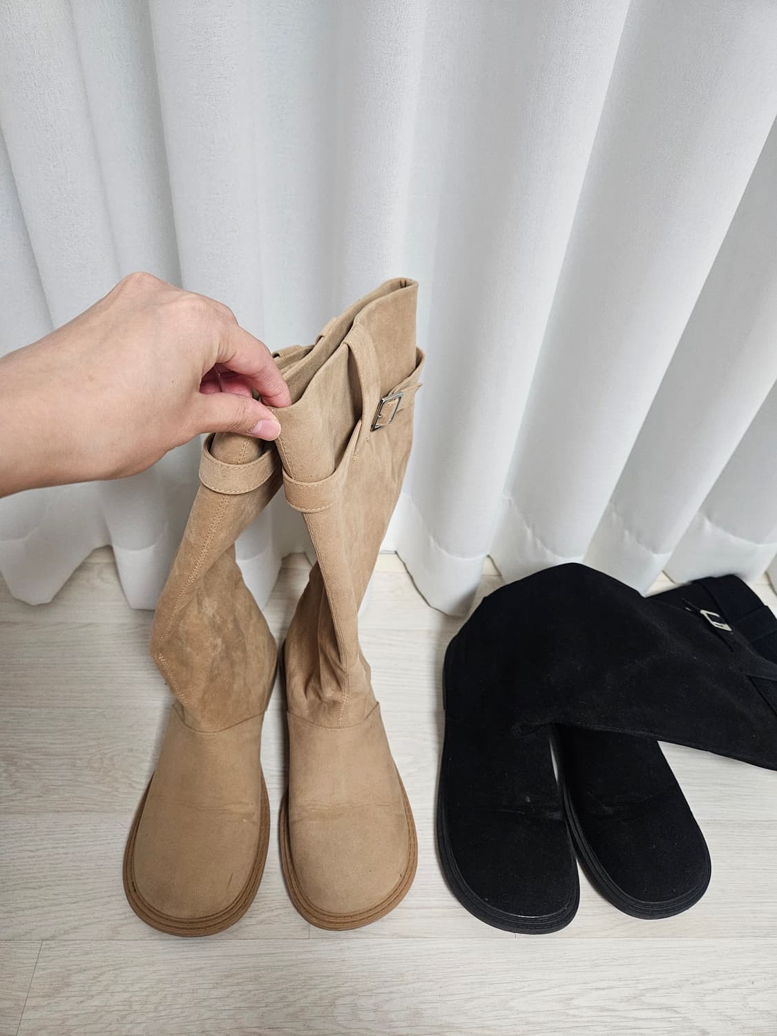 스웨이드 버클 롱부츠 245mm 상품이미지4