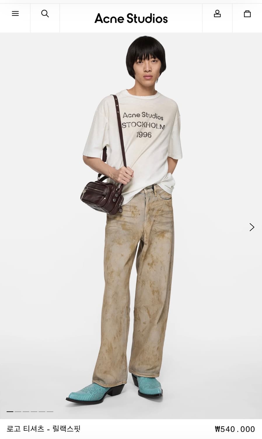 (L) Acne Studios 아크네 스튜디오 로고 티셔츠 상품이미지2