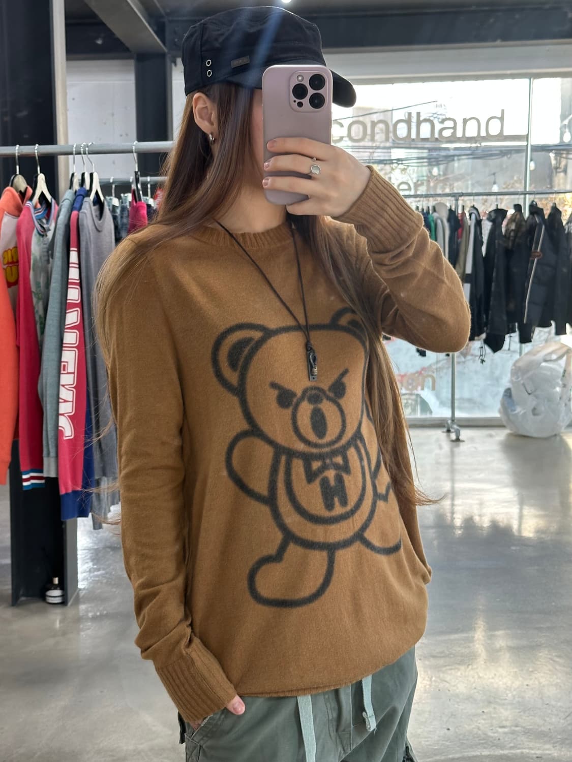 히스테릭글래머 퍽베어 크루넥 니트 상품이미지4