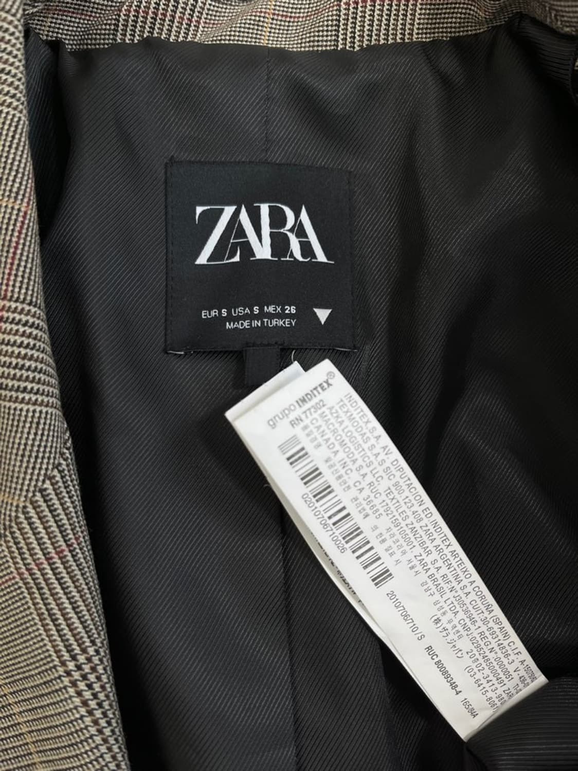 자라 글렌체크 크롭 자켓/#3369 상품이미지4