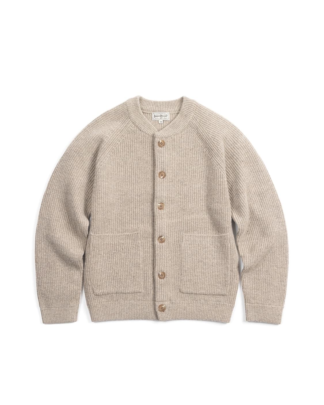 (L) 부기홀리데이 램스울 라운드 가디건 베이지 상품이미지1