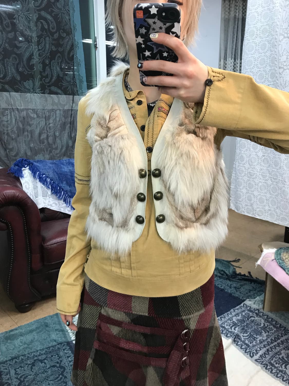 빈티지 여성 웨스턴 퍼 베스트 자켓  상품이미지1
