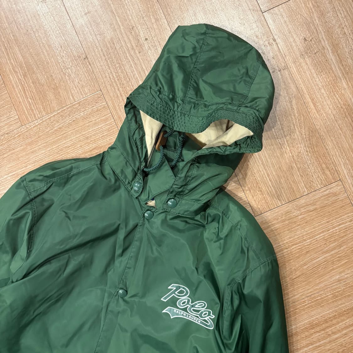 폴로 랄프로렌 후드 플리스 라이닝 그린 윈드브레이커 코치 자켓 상품이미지2