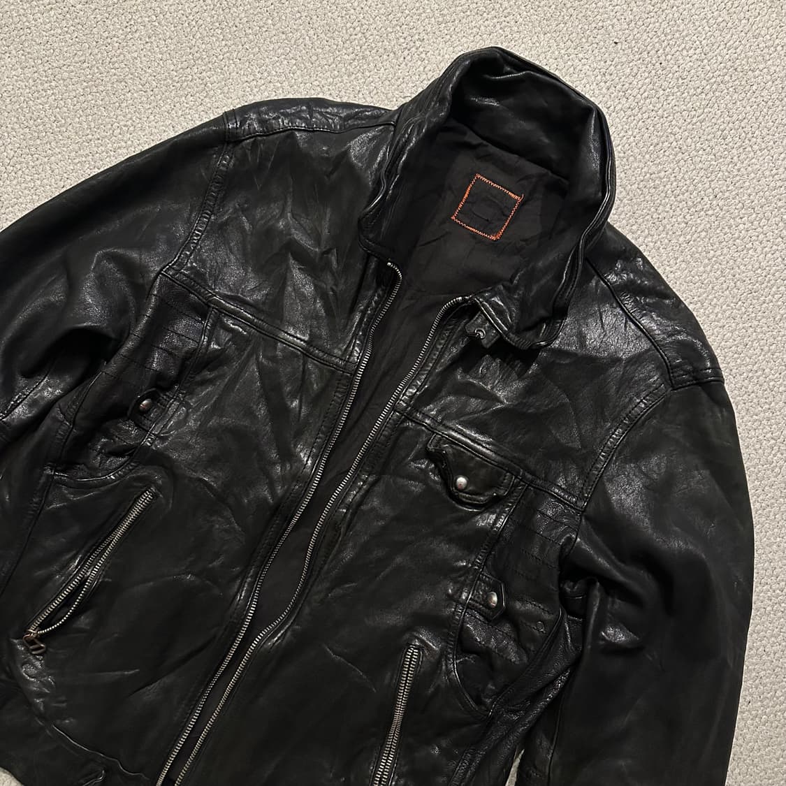 90s HugoBoss 휴고보스 양가죽 레더 자켓 상품이미지2