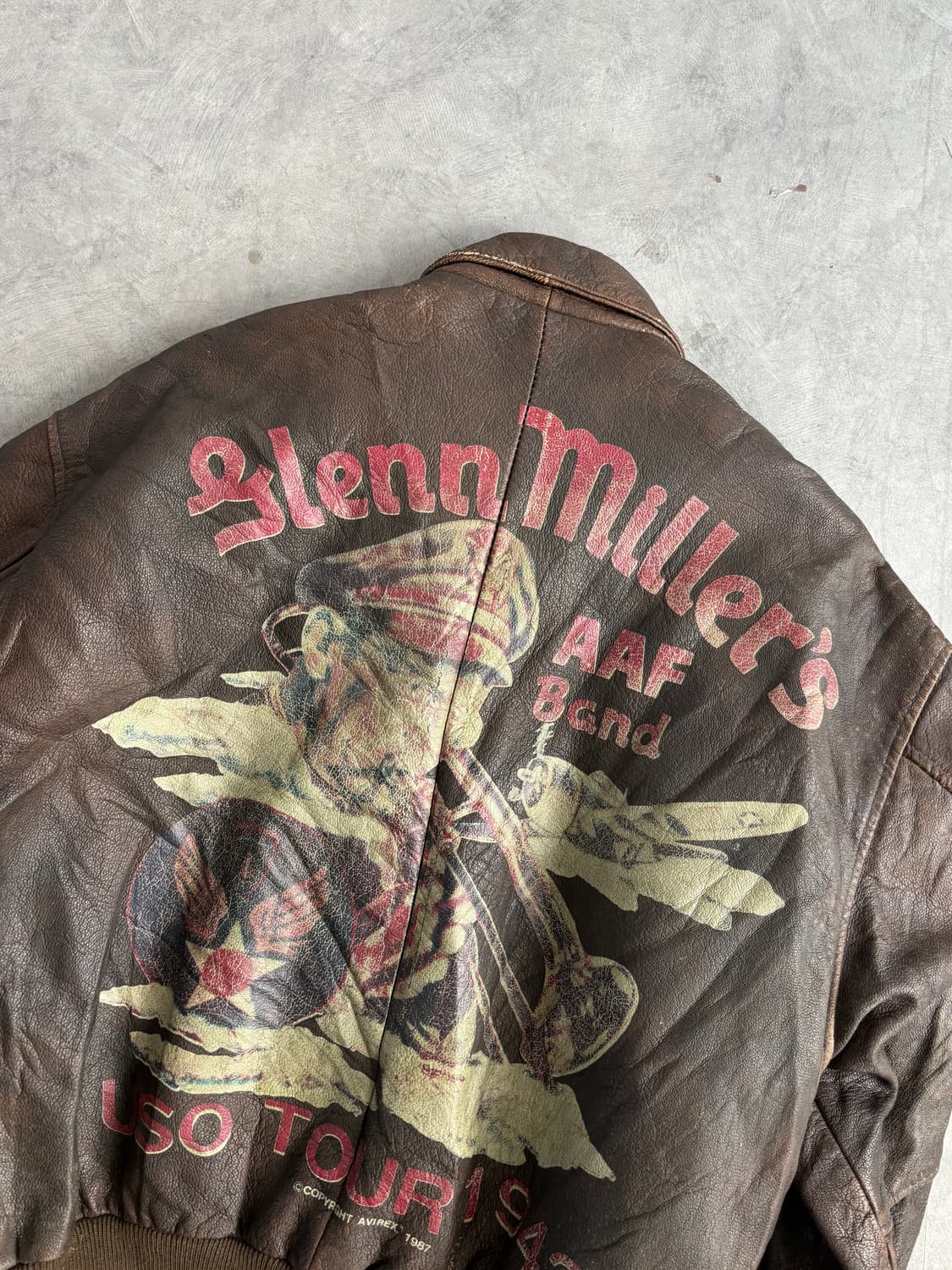 Avirex 아비렉스 80s A-2 브라운 레더 자켓 상품이미지10