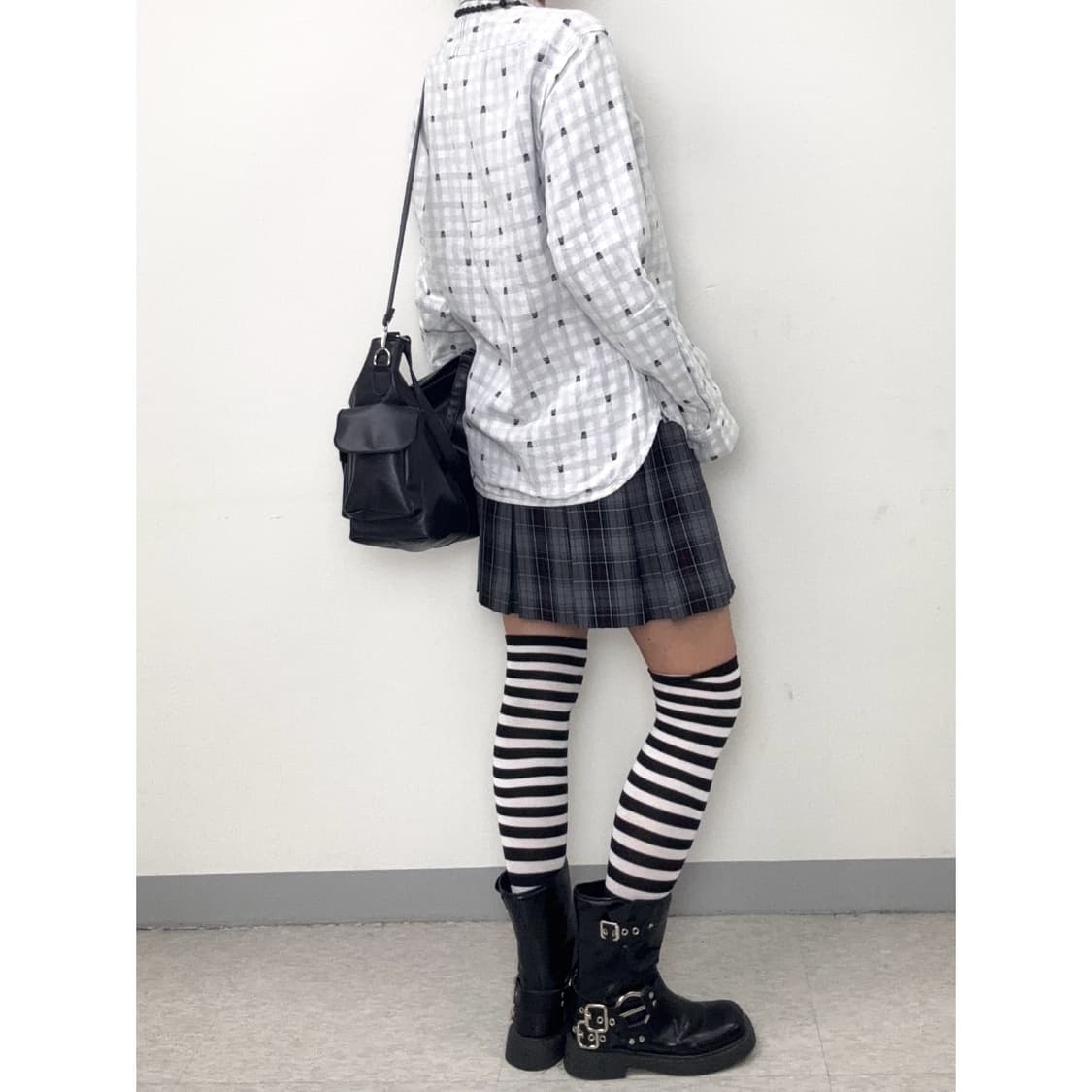 빈티지 빔즈 해골 체크 셔츠 상품이미지3